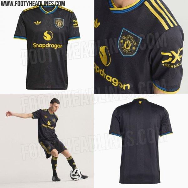 曼联新赛季三客球衣清晰：灵感来自93至95年客场球衣 8月开售