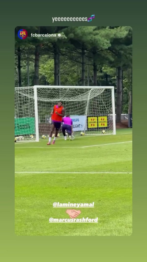 新搭档！亚马尔社媒晒队内磨砺助攻拉什福德视频