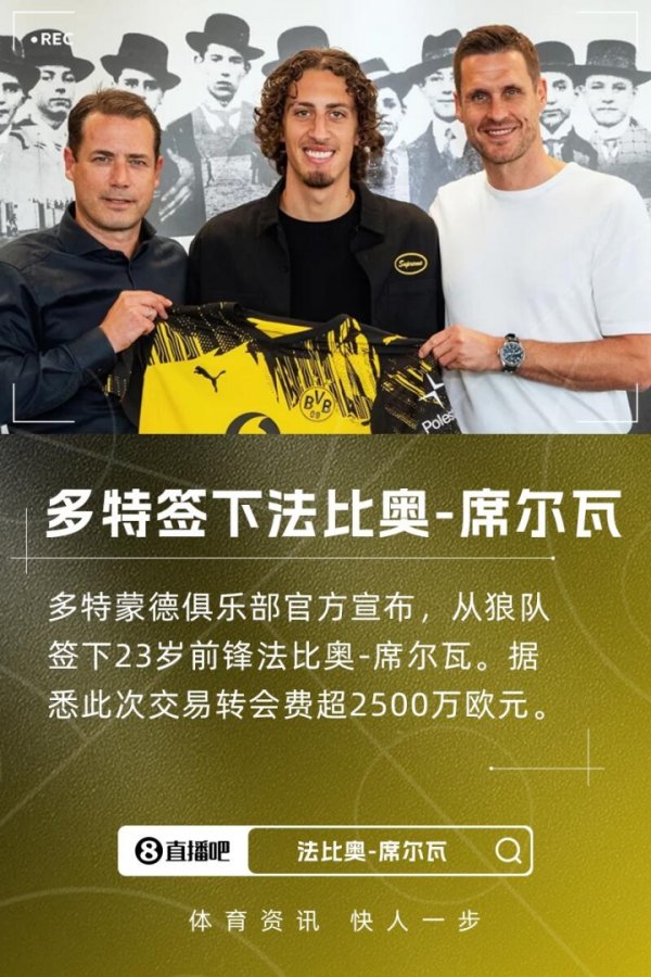 多特2500万欧新援！法比奥：多特能踢欧冠，是寰宇最好球队之一