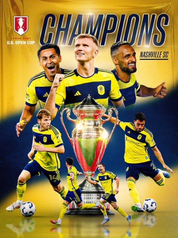 队史首冠！纳什维尔2-1打败奥斯汀FC，夺得好意思国公开杯冠军